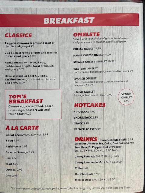 Pistol Pat's Family Diner on honey creek - Menu Scan 1